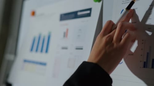 Professional business woman working on laptop document about business accounting financial marketing
