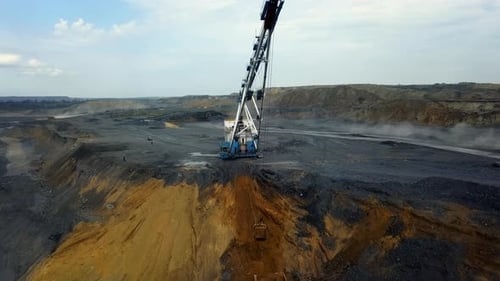 Heavy Machinery in Open Pit Mining is Essential for Efficient Resource Extraction Stock Clip