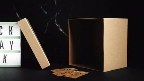 Black Friday Promotional Box With Discount Tags