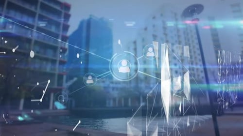 Futuristic Digital Network Connection Animation