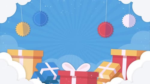 Gifting Day Boxing Day Blue Background
