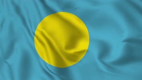 Waving Flag of Palau Seamless Looping Animation