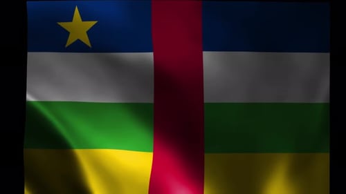 Central African Republic Waving Flag. Flag of Central African Republic Waving Animation.