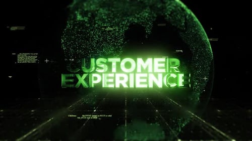 Customer Experience Title On Technologic Earth Surrounded By A Network Of Graphics Effects