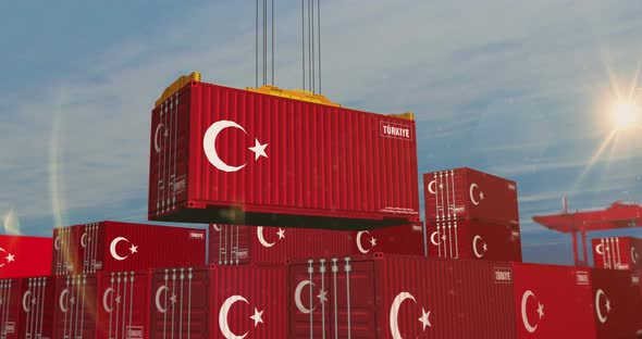 Turkey export containers cargo crane loading, Backgrounds Motion ...