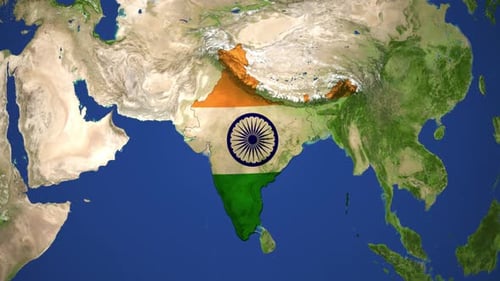 3D Earth Globe Zooms to India Flag Reveal Animation