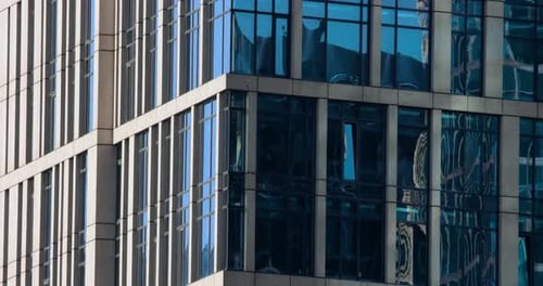 Office Windows In A Large Modern, Glass Business Center