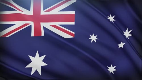 Waving Australian Flag Seamless Loop Background