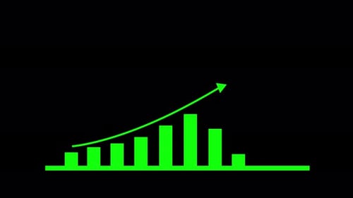 Animated Flat Design Bar Chart with Upward Growth Trend