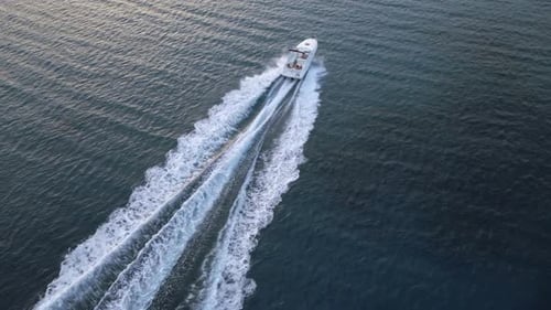Boat Cruises on Ocean Aerial View