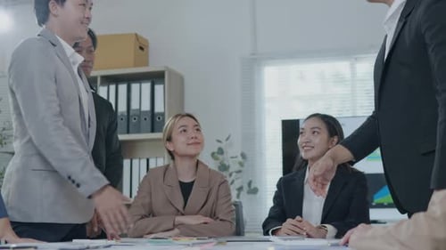 Group of teamwork businessman working and brainstorming in office