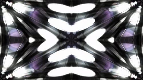 White Kaleidoscopic Abstract Neon Glow Pattern Background Vj Loop In 4K