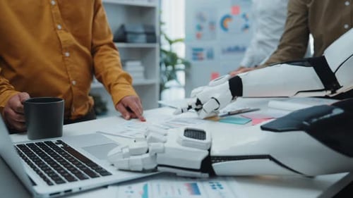 AI assistant supporting a professional team in research and market analytics, illustrating the role