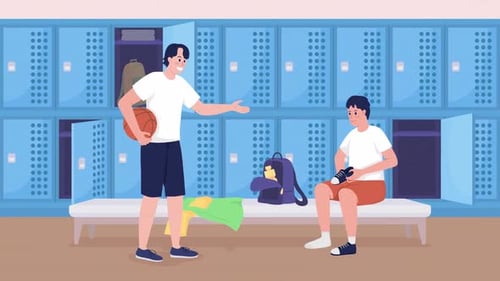 Animated High School Locker Room