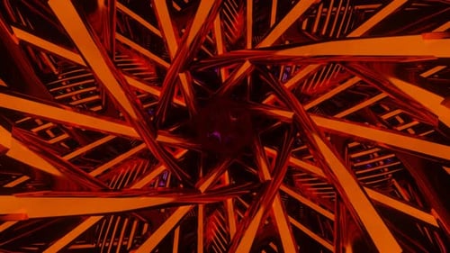 Pulsating Waving Hexagonal Star Shape Neon Disco Background VJ Loop