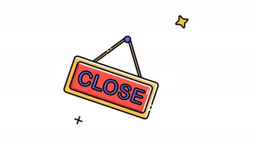 Animated Close Signboard Icon