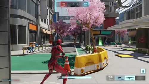 Futuristic Sci-Fi City Combat Action Animation