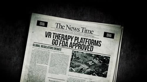 VR-Therapieplattformen werden von der FDA zugelassene Schlagzeilen in Zeitungen veröffentlicht