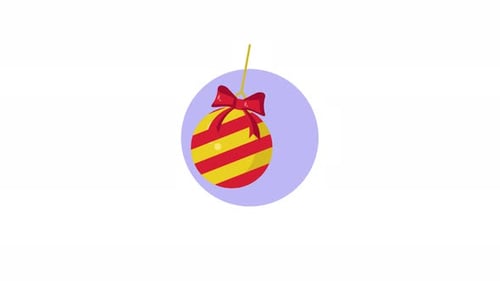 Animated Christmas Bauble Decoration with Bow