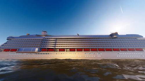 Luxury Cruise Ship Sailing On The Sea