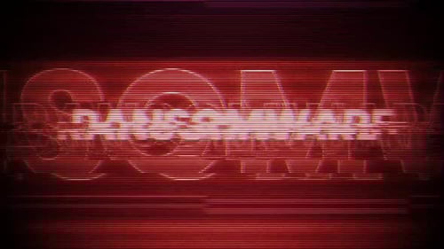 Ransomware Vhs Effect On Digital Screen Message