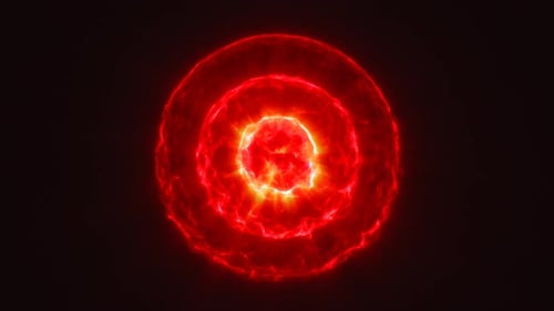 Fluid Red Energy Sphere Core Pulse Animation