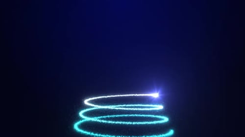 Sparkling Blue Particle Christmas Tree Reveal Animation