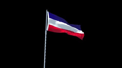 Drapeau de Los Altos agitant de manière réaliste avec ciel avec canal Alpha