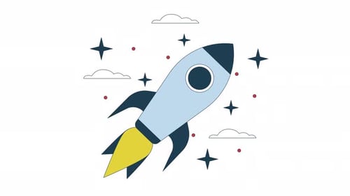 Animação de nave espacial no espaço