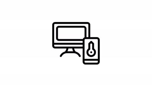 Computer Monitor and Smartphone Key Password Icon Animation
