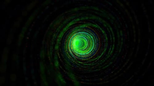 Abstract Green Particle Light Tunnel Background Animation