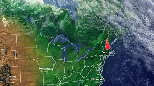 United States Map Zoom and State Capital Location Reveal