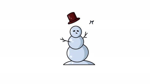 Wobbly Christmas Snowman Animation with Minimalist Design