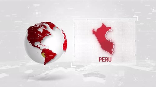 Animated Digital World Map Highlight for Global Data Display