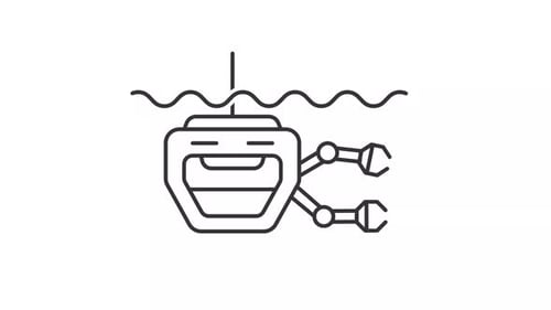 Animated linear underwater vehicle icon