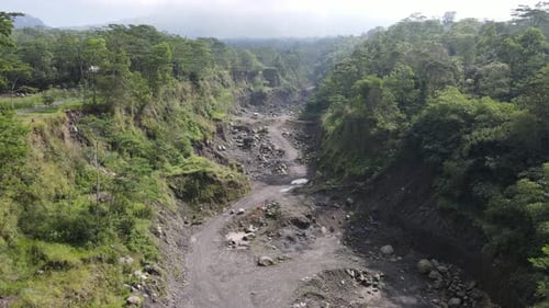 Aerial valley of tropical forest Mountain in Indonesia