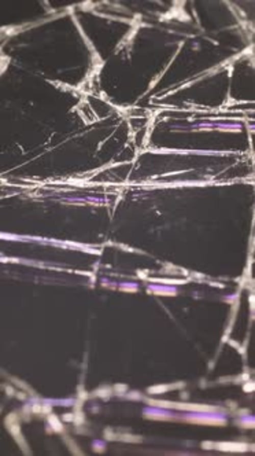 Broken Glass White Lines on Black Background Design Element Macro Shot of Broken Phone Glass