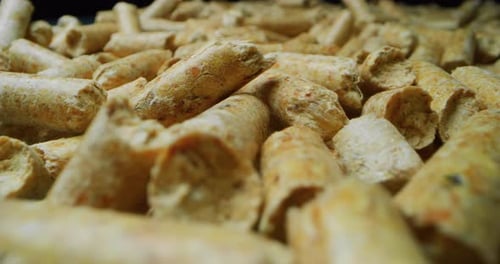 extreme macro of small pieces pellets to burn in the stoves with concept of biological and respect
