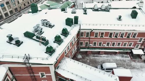 Roofs of Public Structure Campuses Hidden with Snow