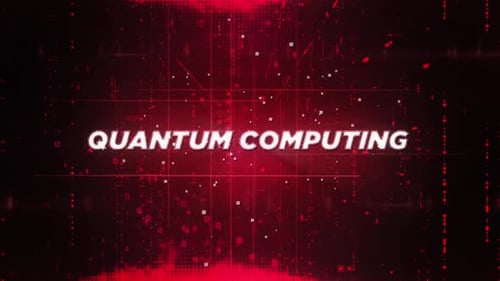 Quantencomputer-Wortmatrix-Hi-Tech-Hintergrund