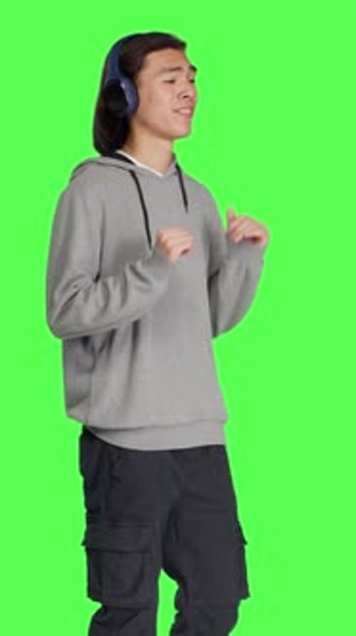 Side View of Positive Guy Does Funky Dance Moves