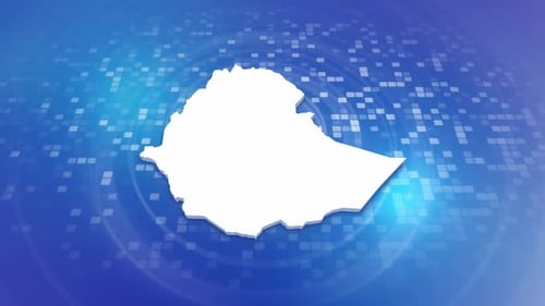 Animated Ethiopia Map Reveal on Digital Grid Background