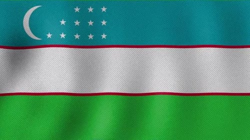 Uzbekistan Flag Waving Seamless Loop Background