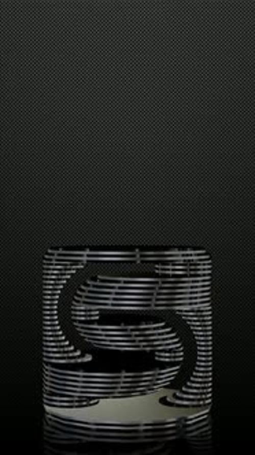 Vertical Background, Black and Silver Figure, Shape, Mirror, Unique Design, Exclusive, 3D Render