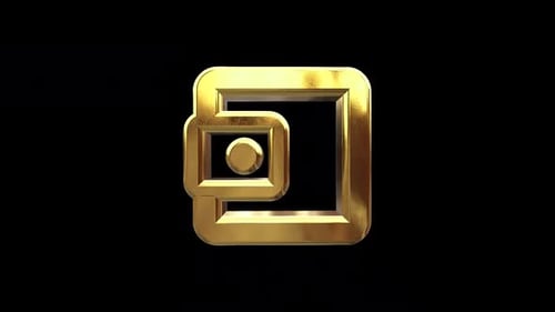 Animated 3D Golden Abstract Icon Rotation