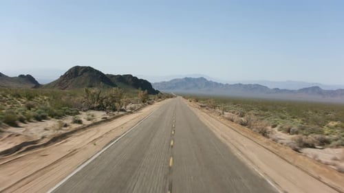 California Circa-2020. Stabilized Driving of Route 66 in California. With