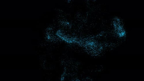 Abstract Blue Particles Fluid Motion Background