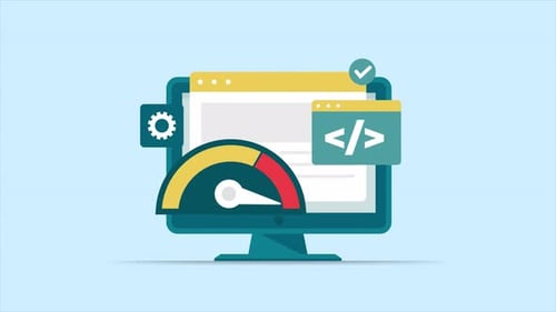 Website Speed Optimization and Development Flat Design Animation