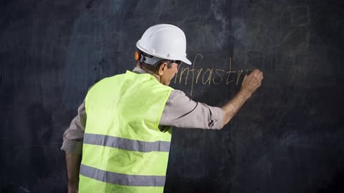 Person Writing Infrastructure on Blackboard