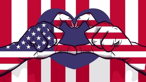 Animated American Flag Heart and Stripes Collection